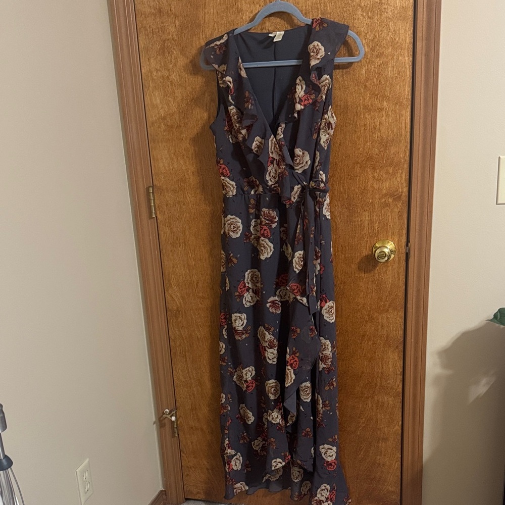 Japna Navy Floral Maxi Dress